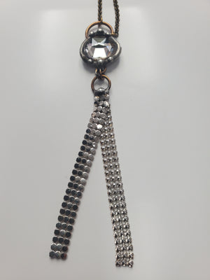 Mikal Winn Sahara Swarovsky Silver Mesh Necklace