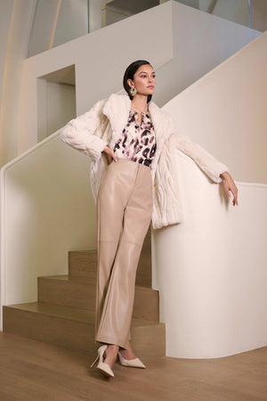 Joseph Ribkoff Leatherette Wide Leg Pull-On Pants
