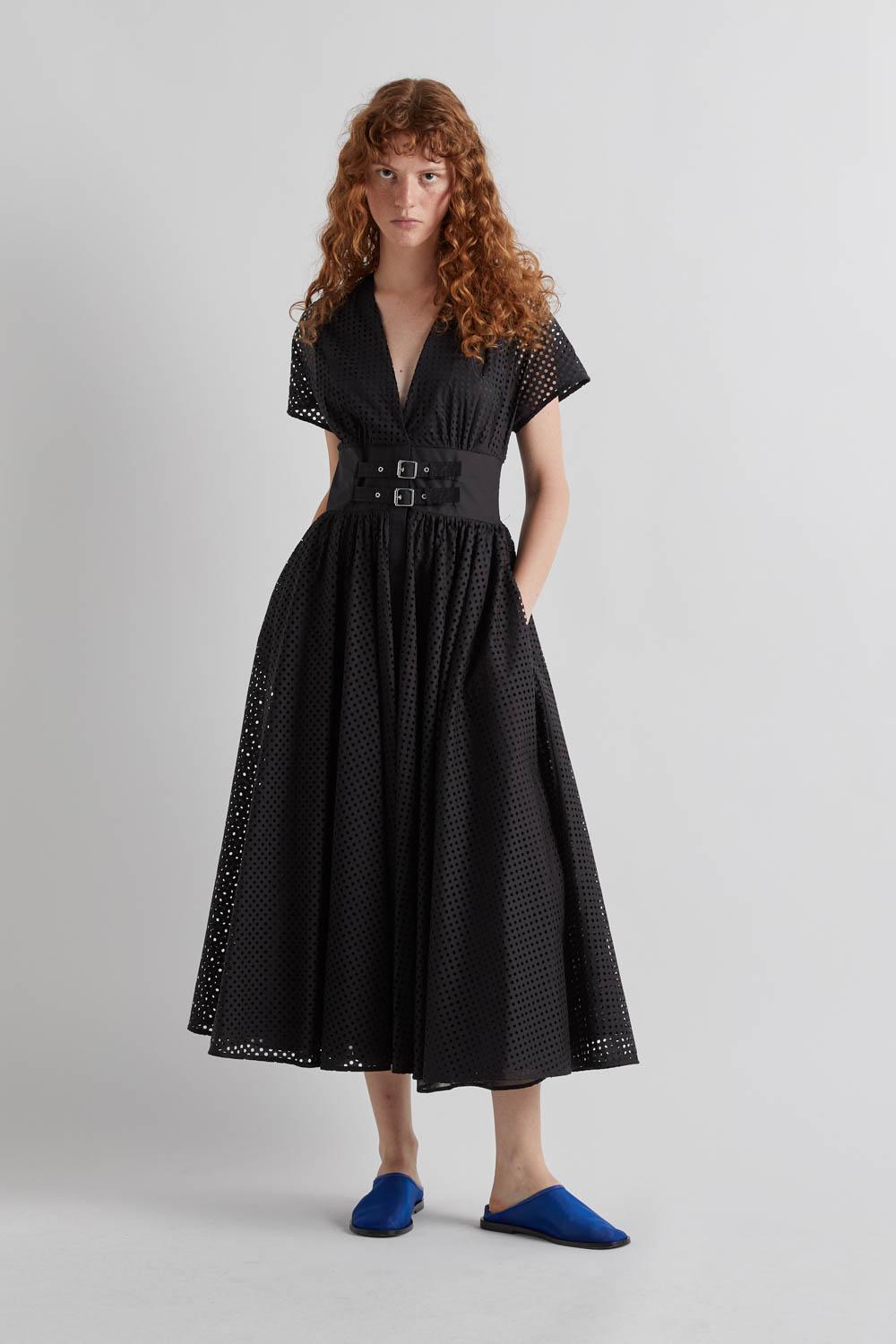 Meimeij Laser Cut Ankle-Length Dress | Made in Italy | PapillonStyles Meimeij Laser Cut Ankle-Length Dress | Made in Italy | PapillonStyles