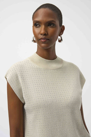 Joseph Ribkoff Sweater Knit Sleeveless Pullover With Iron-On Detail