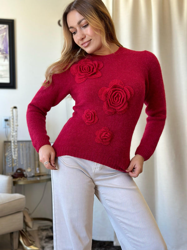 PHO Firenze Maglia With Rose Alpaca Lux Sweater