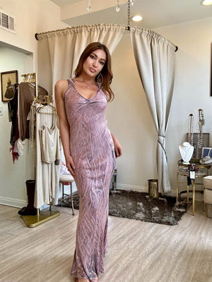 Michelle Jonas Elaine Maxi-Pink Snake Dress