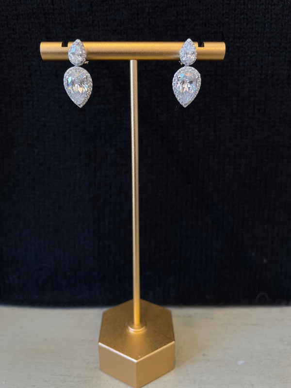 Joan Sabran Crystal Sterling Silver Earrings