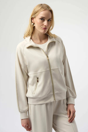 Joseph Ribkoff Scuba Jersey Funnel Neck Jacket