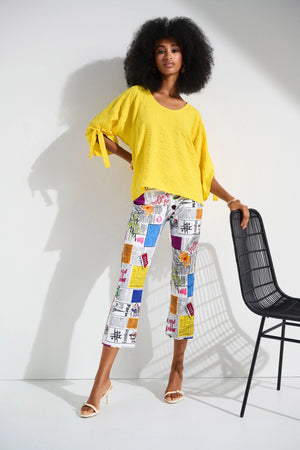 Joseph Ribkoff Millennium Word Print Flared Pants