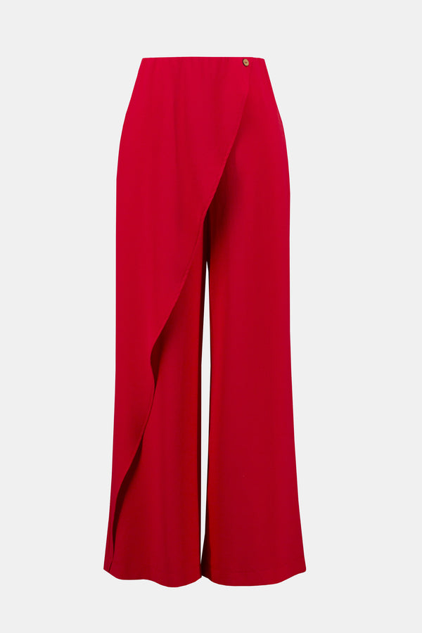 Joseph Ribkoff Woven Wide-leg Pants With Asymmetrical Overlay