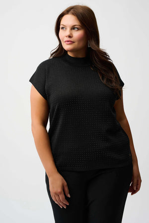Joseph Ribkoff Sweater Knit Sleeveless Pullover With Iron-On Detail
