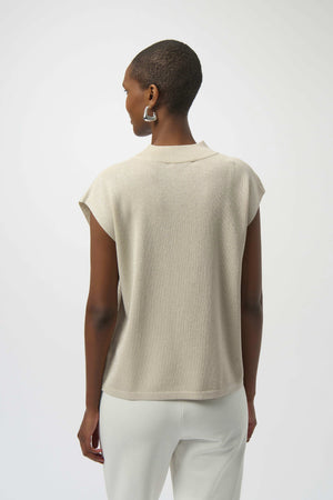 Joseph Ribkoff Sweater Knit Sleeveless Pullover With Iron-On Detail