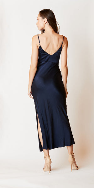 Michelle Jonas Midi Slip Dress With Side Slit