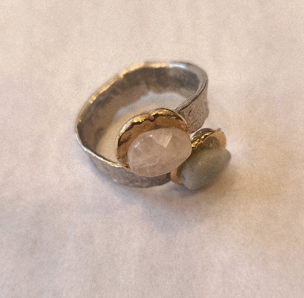 J. Jansen Designs Rose Quartz With Amazonite Semi Precious Stone