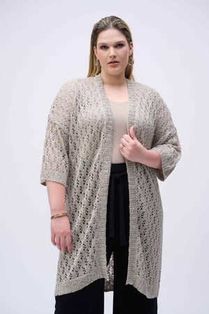 Joseph Ribkoff Pointelle Sweater Sequined Cover-Up