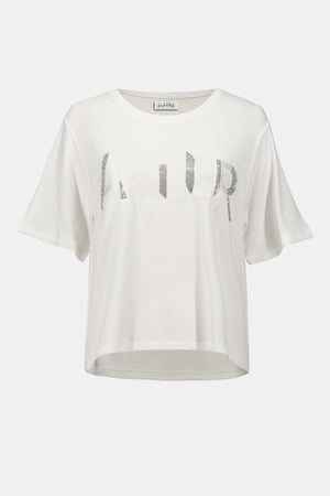 Joseph Ribkoff Amour Knit T-Shirt With Rhinestones Detail