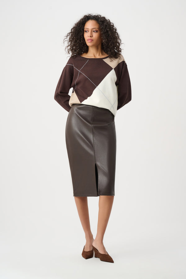 Joseph Ribkoff Bonded Leatherette Pencil Skirt