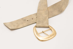 Streets Ahead Maxine Drop Waist Ivory Suede Belt