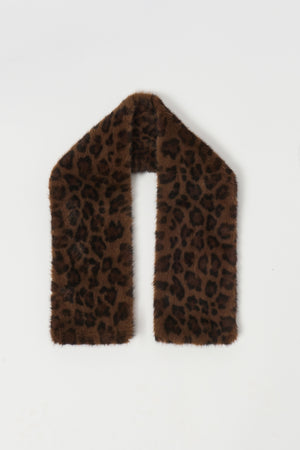 Joseph Ribkoff Faux Fur Leopard Print Pull-Through Scarf