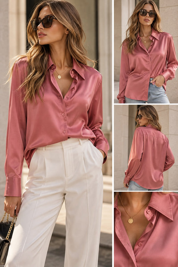 European Culture Women's Long Sleeve Button-Down Shirt 67