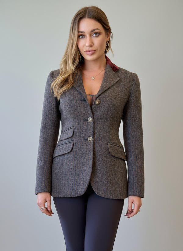 Hacking Velvet Tweed Blazer - Spanish Wool Jacket | T.ba - PapillonStyles