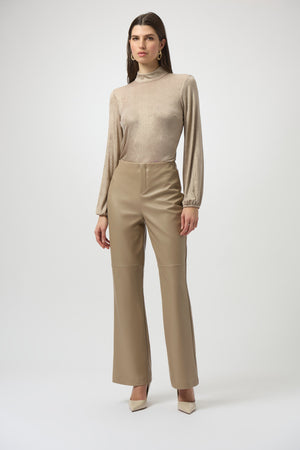Joseph Ribkoff Leatherette Wide Leg Pull-On Pants