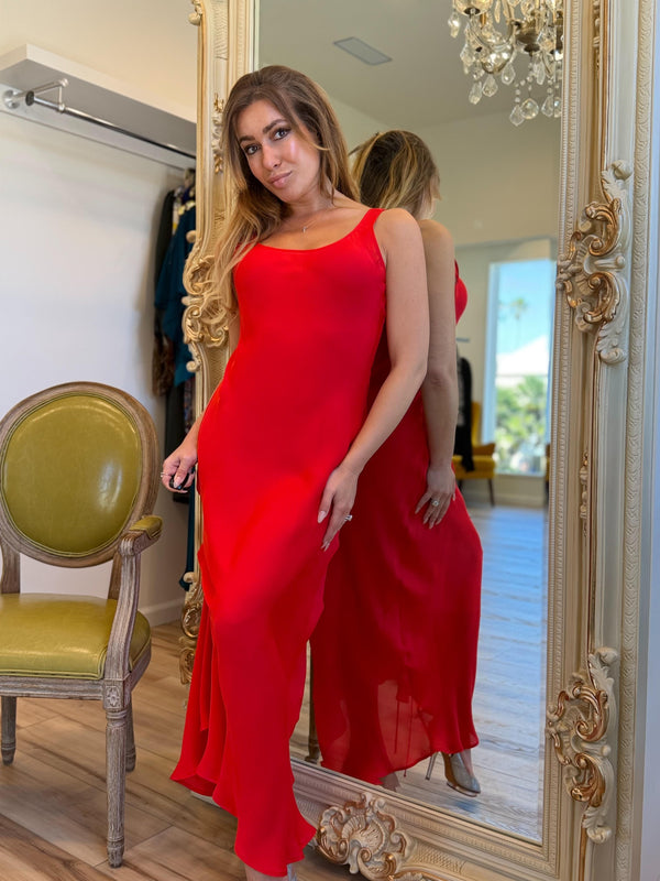 Mia Wear Arissa Bias-Cut Silk Maxi Dress – 9 Colors | Special Occasion