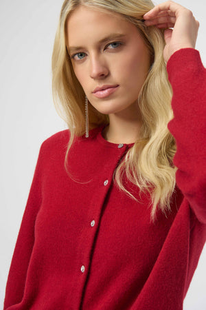 Joseph Ribkoff Cashmere Button-Front Crew Neck Cardigan