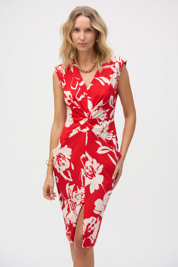 Joseph Ribkoff Scuba Crepe Floral Print Sheath Dress