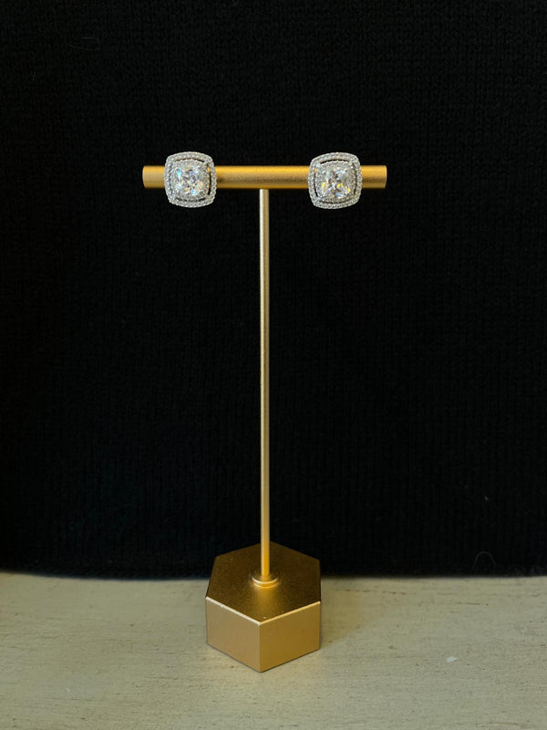 Joan Sabran Square Crystal Earrings