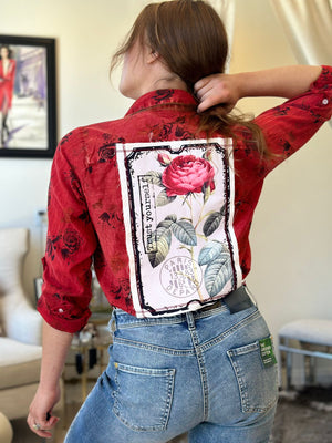 Nu Vintage Button Down Embroidery Blouse