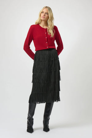 Joseph Ribkoff Cashmere Button-Front Crew Neck Cardigan