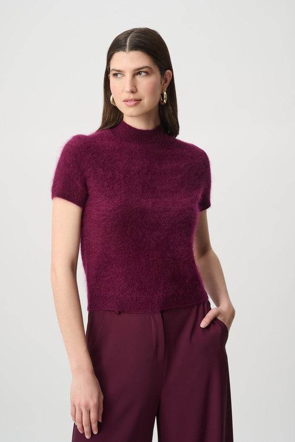 Joseph Ribkoff Brushed Wool Short Sleeve Sweater