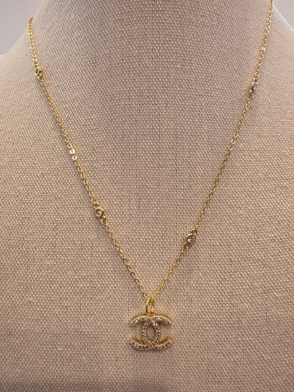Ramina Pearls 18" Gold CC Charm Necklace – Diamond by the Yard Chain