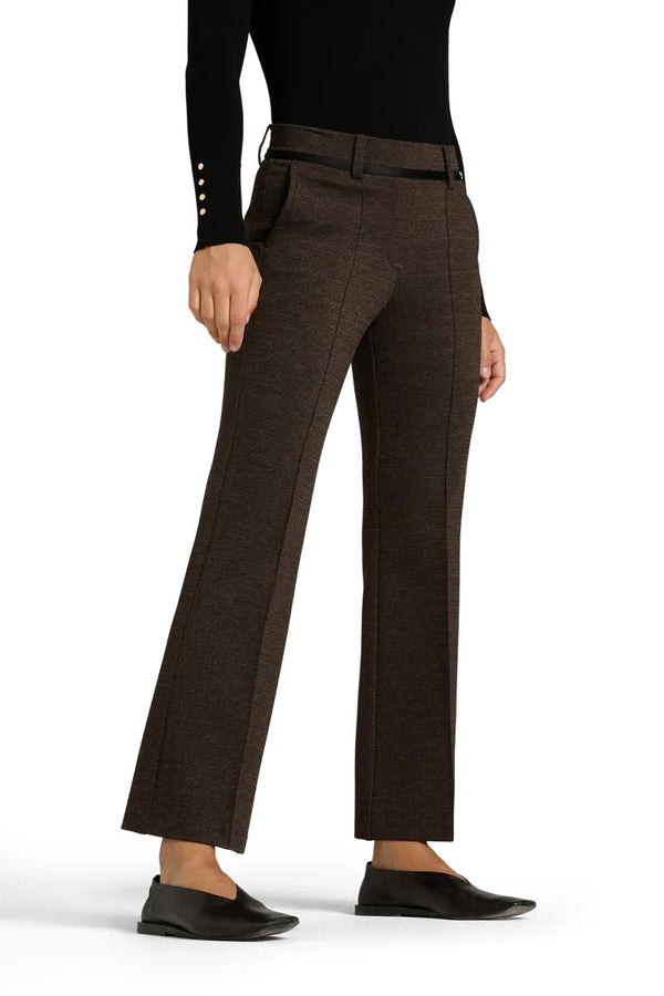 Cambio Francoise Cropped Micro Tweed Espresso Black Pants