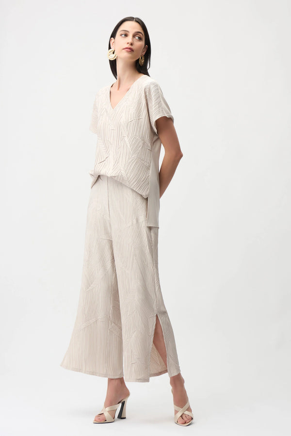 Joseph Ribkoff Pleated Satin Pull-On Culotte Pants