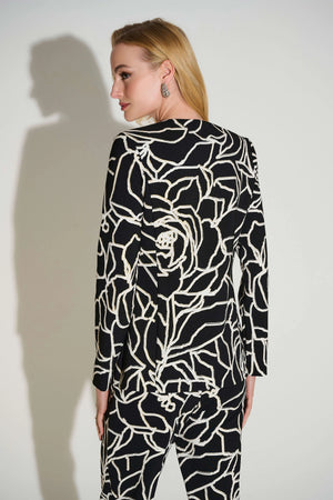 Joseph Ribkoff Signature Lux Twill Foiled Floral Blazer