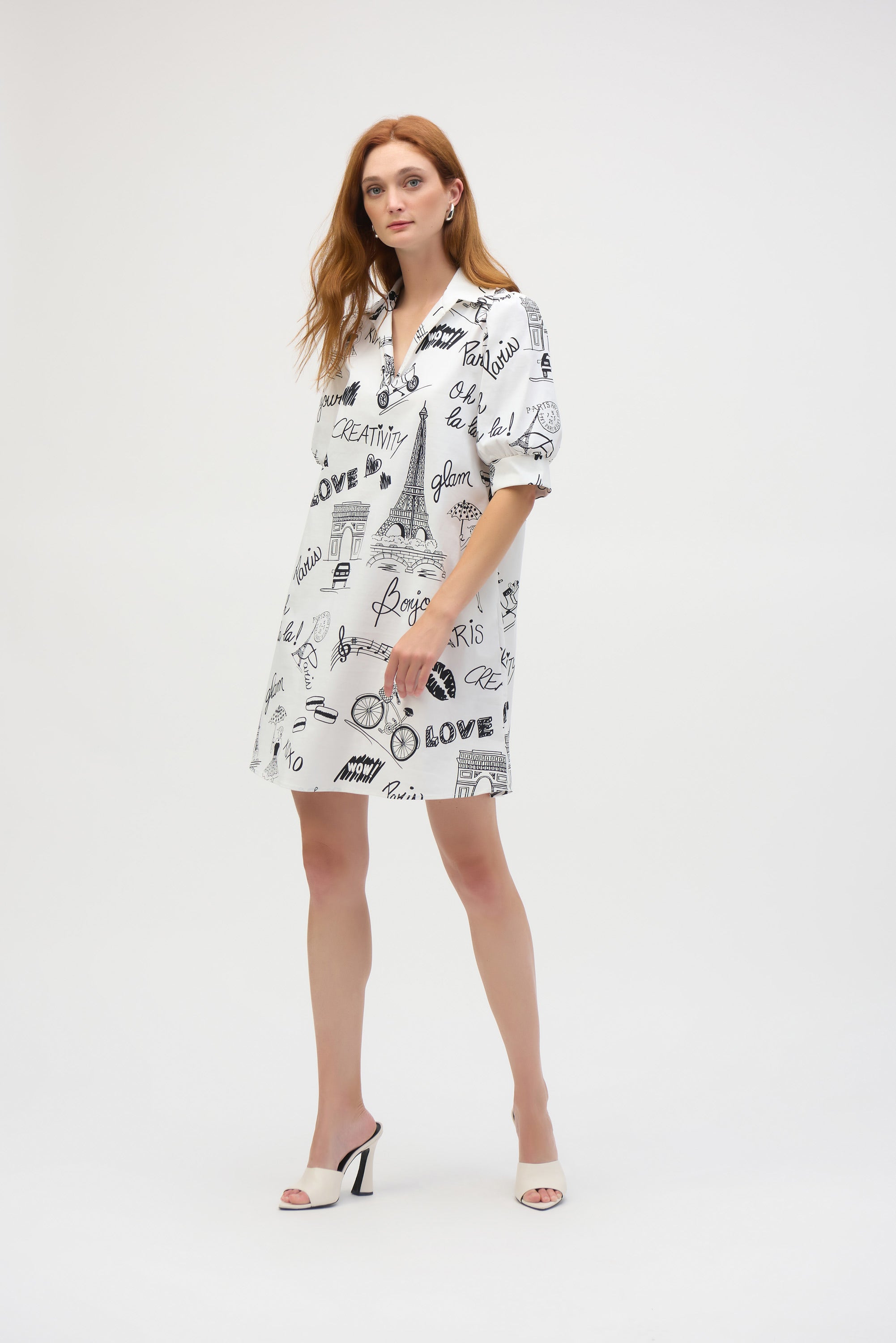 Joseph Ribkoff A-Line Dress | Conversational Print | PapillonStyles Joseph Ribkoff A-Line Dress | Conversational Print | PapillonStyles