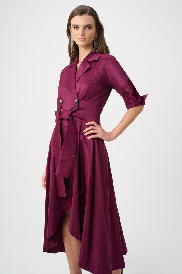 Joseph Ribkoff Stretch Taffeta Fit And Flare Wrap Dress