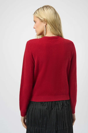 Joseph Ribkoff Cashmere Button-Front Crew Neck Cardigan