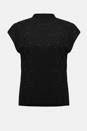 Joseph Ribkoff Sweater Knit Sleeveless Pullover With Iron-On Detail