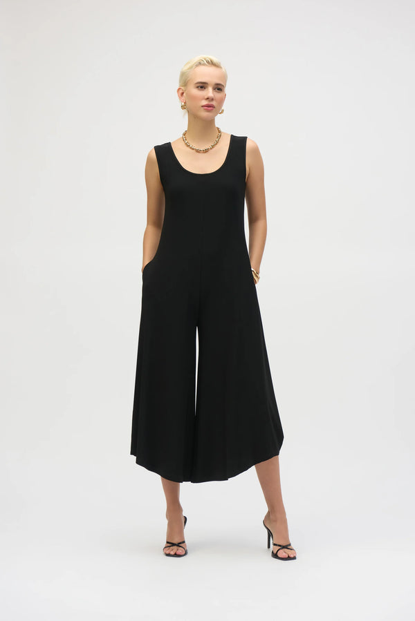 Joseph Ribkoff Silky Knit Wide-Leg Sleeveless Jumpsuit