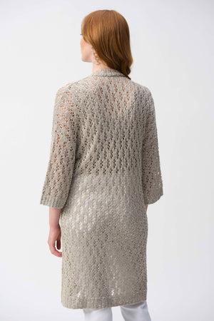 Joseph Ribkoff Pointelle Sweater Sequined Cover-Up