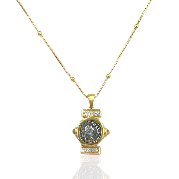 Tat2 Desings Gold Leon Coin Necklace