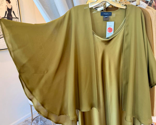 Mia Wear Ruth 3/4 Sleeve Silk Cardigan Jacket