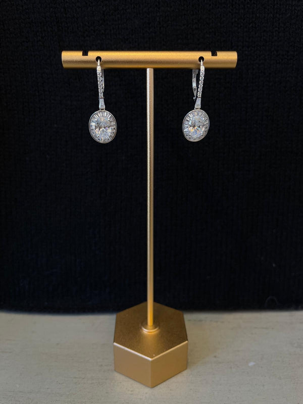 Joan Sabran Crystal Silver Earrings