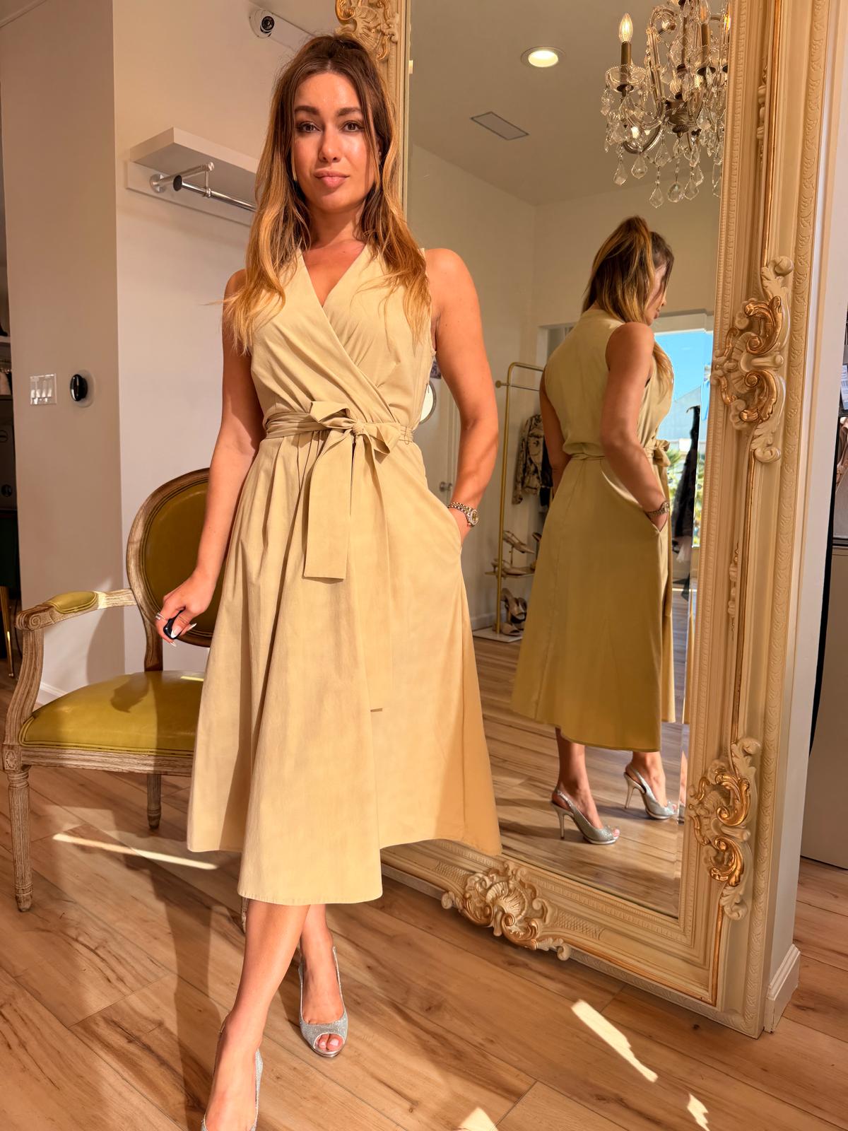poplin fit and flare dress Women's Poplin Fit and Flare Midi A-Line Dress