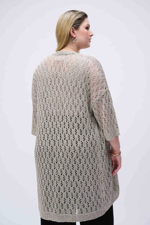 Joseph Ribkoff Pointelle Sweater Sequined Cover-Up