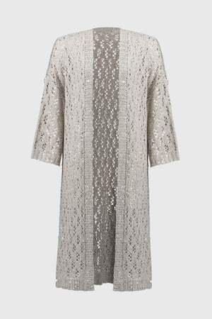 Joseph Ribkoff Pointelle Sweater Sequined Cover-Up
