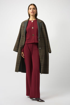 Joseph Ribkoff Wool Blend Plaid Double-Faced Coat