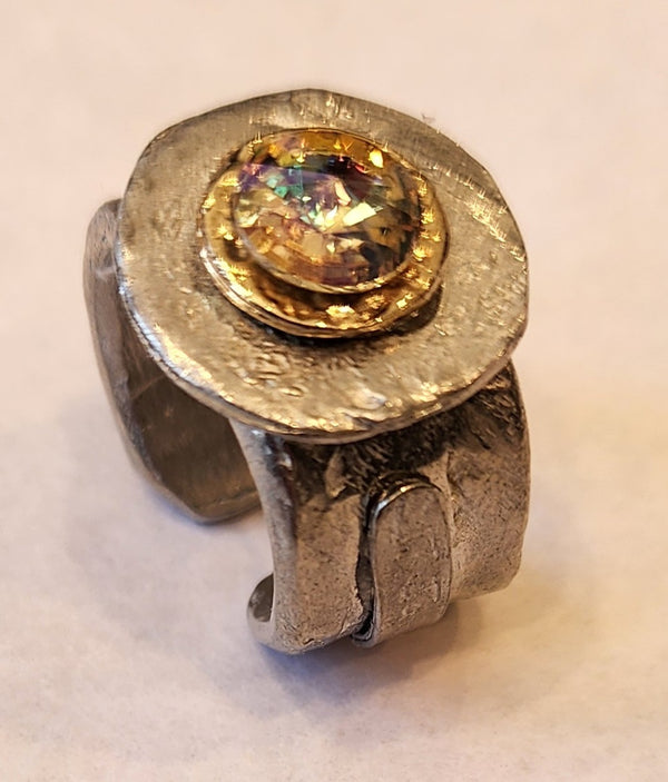 J. Jansen Designs  Clear Crystal Ring | Silver & Gold