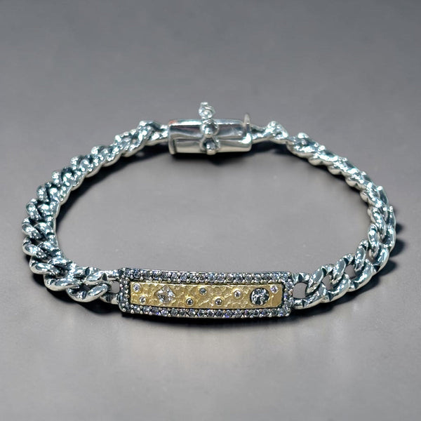 Tat2 Designs Vintage Silver Soleil ID Bracelet