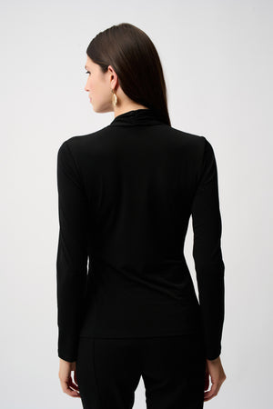 Joseph Ribkoff Moss Crepe Fitted Wrap Top