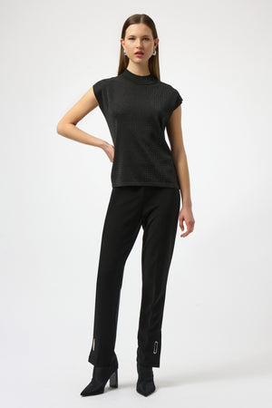 Joseph Ribkoff Sweater Knit Sleeveless Pullover With Iron-On Detail